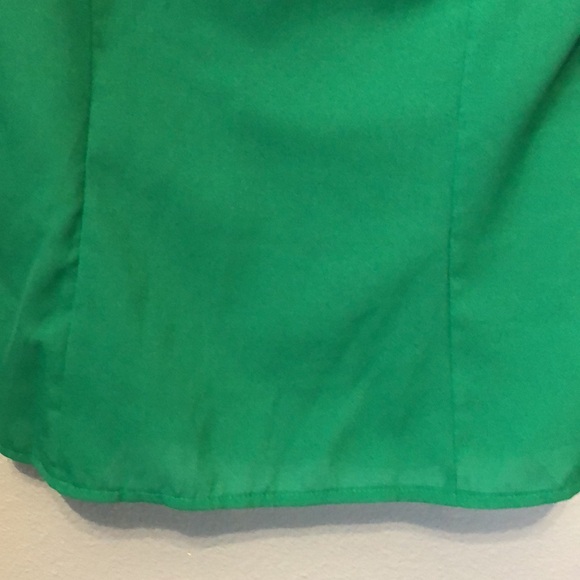 ruffle blouse Women's M green vintage inspired high collar lace EUC shirt top - Picture 10 of 11